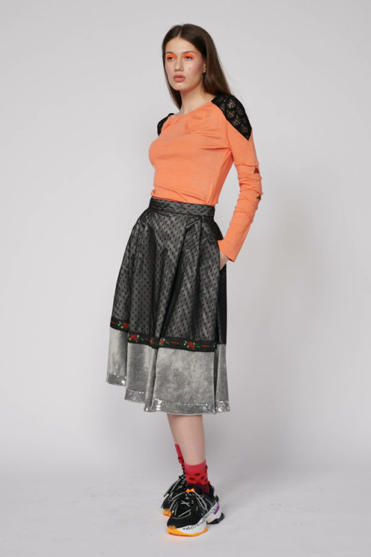 Skirt HANA. Natural fabrics, original design, handmade embroidery