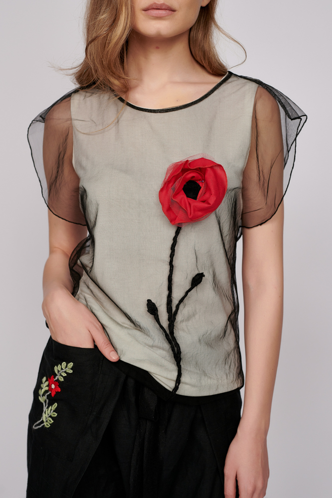 MACO blouse. Natural fabrics, original design, handmade embroidery