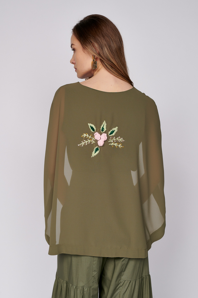 Cape with blouse IRENA K. Natural fabrics, original design, handmade embroidery