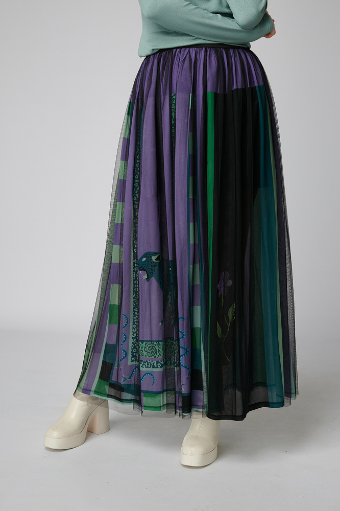 FLORA 21 L Skirt. Natural fabrics, original design, handmade embroidery