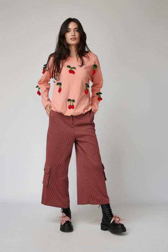POLIA R Trousers. Natural fabrics, original design, handmade embroidery