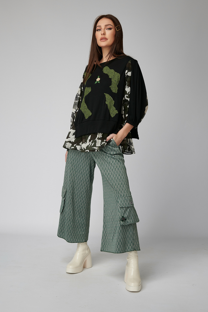 POLIA V Trousers. Natural fabrics, original design, handmade embroidery