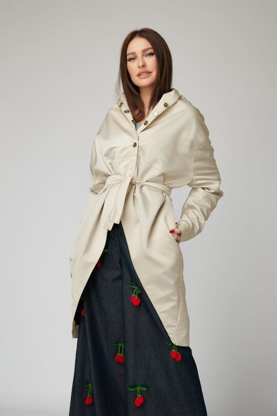 ANATOL Overcoat. Natural fabrics, original design, handmade embroidery