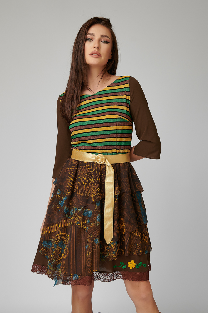SILVI M Dress. Natural fabrics, original design, handmade embroidery