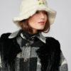 ACCESSORIES - Synthetic fur hat. Natural fabrics, original design, handmade embroidery
