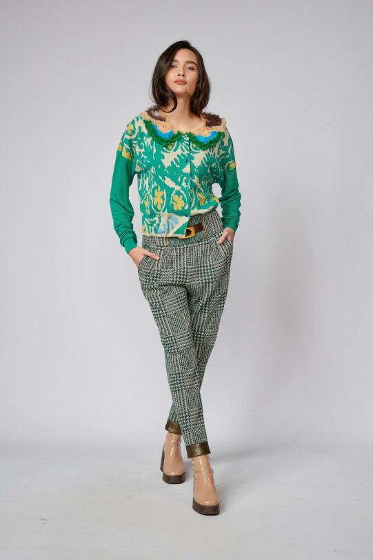 CALY V Trousers. Natural fabrics, original design, handmade embroidery