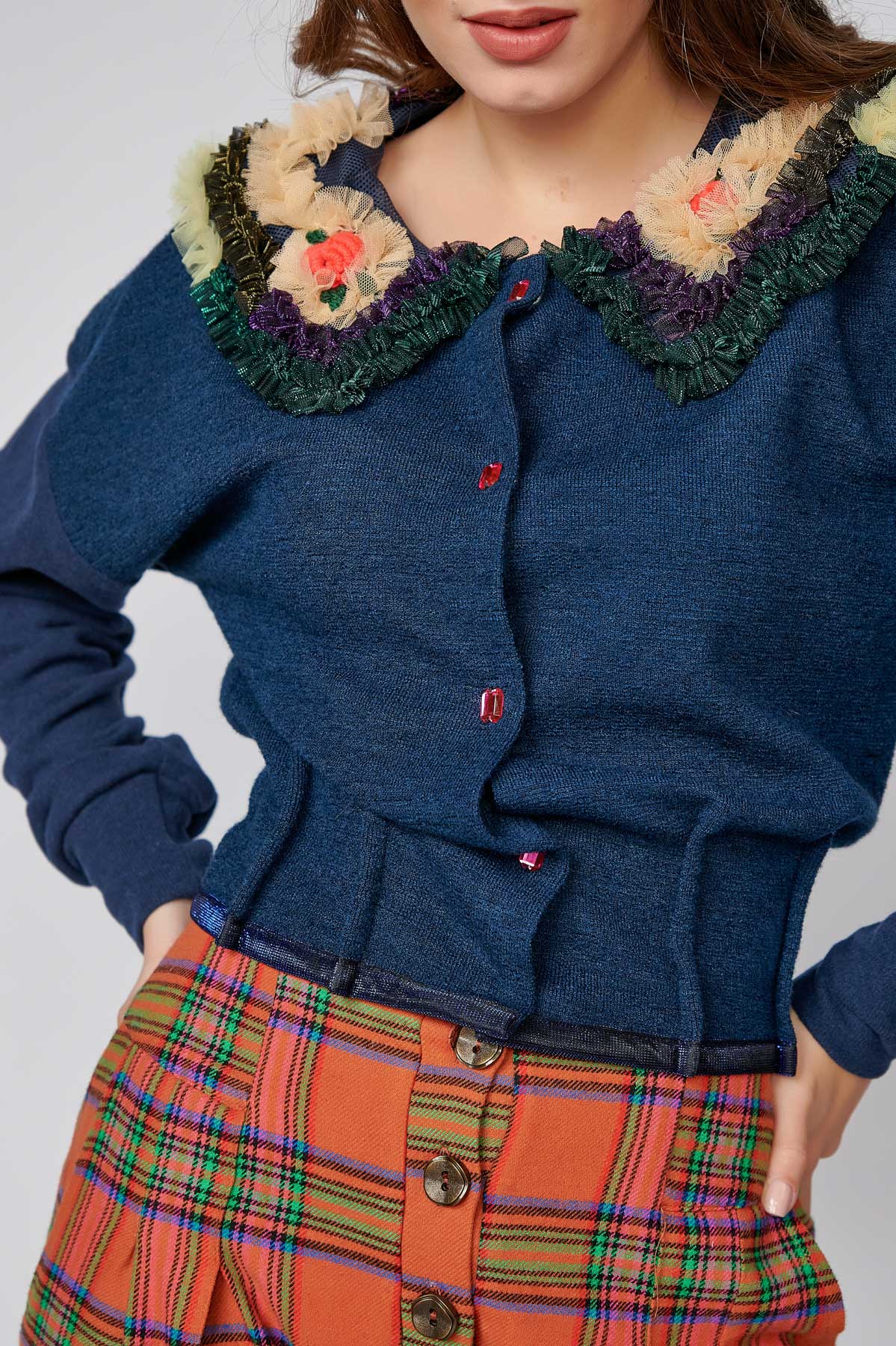 NERA AL Sweater. Natural fabrics, original design, handmade embroidery