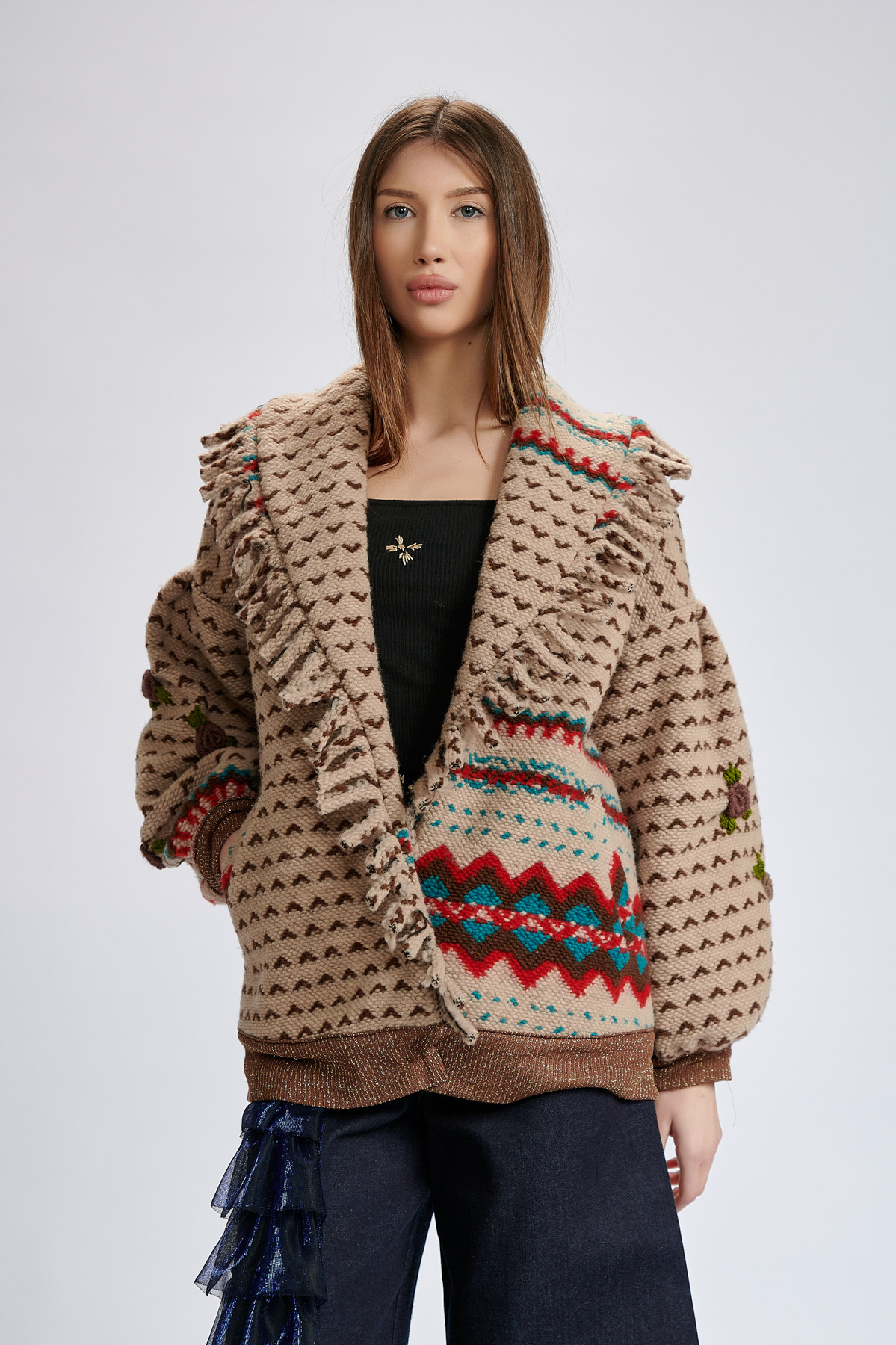 Jacket MADDO. Natural fabrics, original design, handmade embroidery