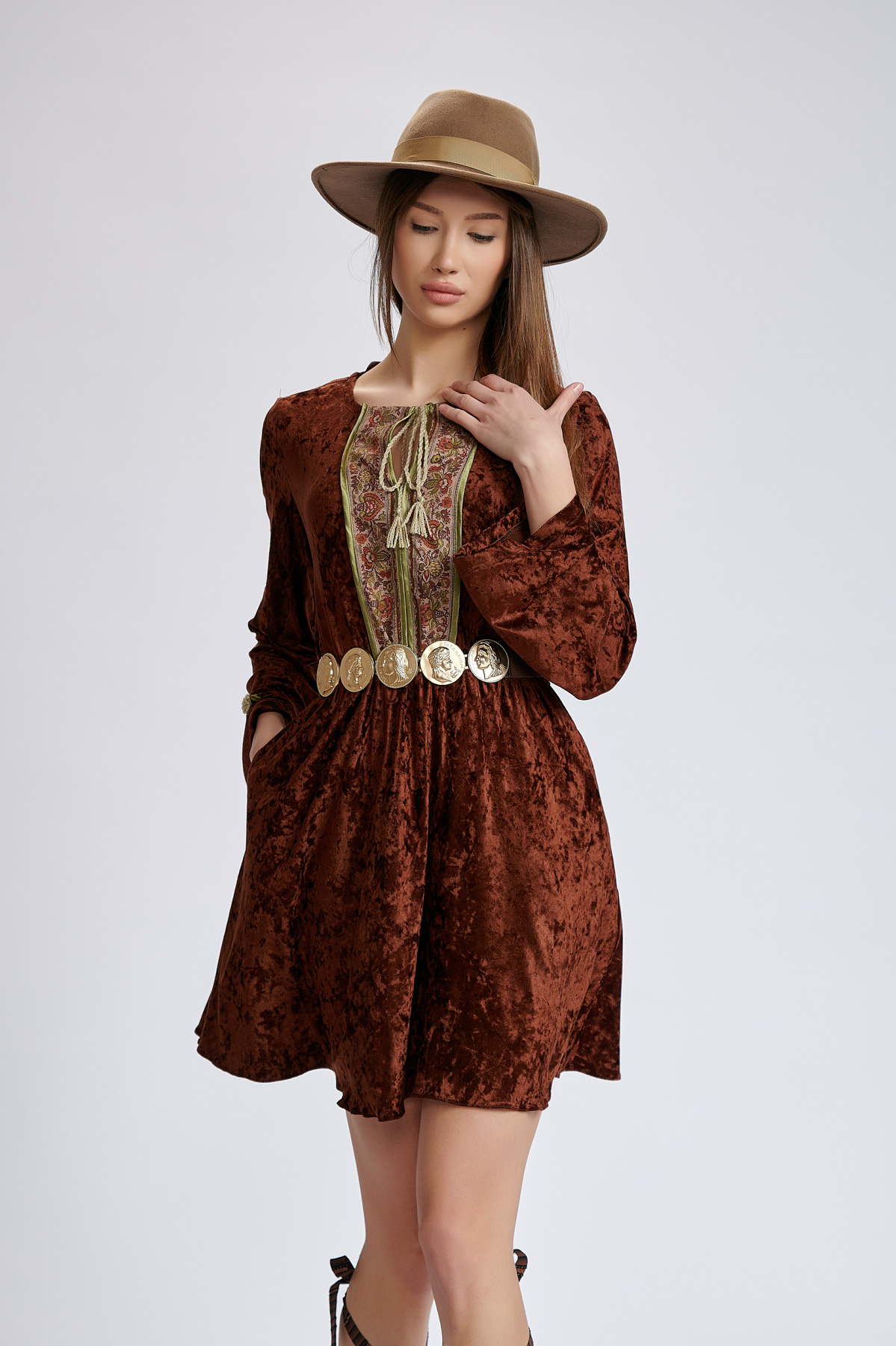 Dress Lucy. Natural fabrics, original design, handmade embroidery