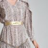 EMERY casual dress with ruffles and snake print print. Natural fabrics, original design, handmade embroidery