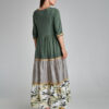 Kaki MALIA casual dress with ruffles. Natural fabrics, original design, handmade embroidery