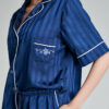 SURY short-sleeved navy shirt. Natural fabrics, original design, handmade embroidery