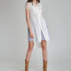 Camasa CAMY alba tip rochie din poplin. Materiale naturale, design unicat, cu broderie si aplicatii handmade