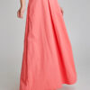 ELLA elegant maxy skirt with pleats pink. Natural fabrics, original design, handmade embroidery