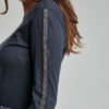 XIRA blouse WITH ORNAMENT petrol gray. Natural fabrics, original design, handmade embroidery