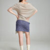 CRINA skirt with fringes and floral embroidery. Natural fabrics, original design, handmade embroidery