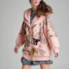 Jacheta eleganta ZINNIA roz pudra. Materiale naturale, design unicat, cu broderie si aplicatii handmade