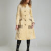 CELIN elegant cream velvet overcoat. Natural fabrics, original design, handmade embroidery