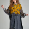 DALTON oversize mustard wool overcoat. Natural fabrics, original design, handmade embroidery