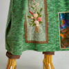 Poncho DALY versatil din tricot verde. Materiale naturale, design unicat, cu broderie si aplicatii handmade