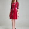 AISHA magenta velvet dress. Natural fabrics, original design, handmade embroidery