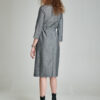 STELLA casual dark gray dress. Natural fabrics, original design, handmade embroidery