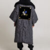 LEVI overcoat, oversized synthetic fur. Natural fabrics, original design, handmade embroidery