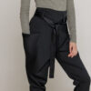 Pants ADAN casual in black. Natural fabrics, original design, handmade embroidery