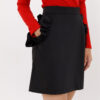 CRISS elegant black tercot skirt with ruffles. Natural fabrics, original design, handmade embroidery