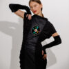 ELLIE elegant dress with velvet gloves. Natural fabrics, original design, handmade embroidery