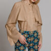 Ilaria shirt with tunic collar. Natural fabrics, original design, handmade embroidery