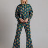 Arlo flared trousers with print. Natural fabrics, original design, handmade embroidery