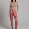 LEONARD pants in pink tercot. Natural fabrics, original design, handmade embroidery