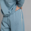 Pantalon casual MARS bleu. Materiale naturale, design unicat, cu broderie si aplicatii handmade