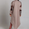 Overcoat INDY pink fabric. Natural fabrics, original design, handmade embroidery