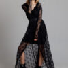 Seola 23 BLACK lace dress. Natural fabrics, original design, handmade embroidery
