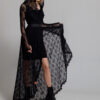 Seola 23 BLACK lace dress. Natural fabrics, original design, handmade embroidery