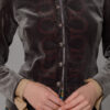 ELLA gray velvet jacket with tunic collar. Natural fabrics, original design, handmade embroidery