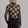 LORA floral jacquard fabric vest. Natural fabrics, original design, handmade embroidery