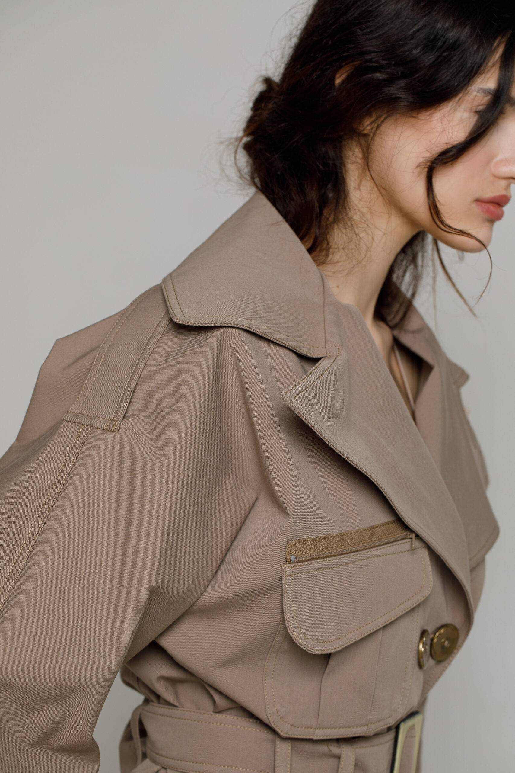 LETO casual corduroy jacket in beige terracotta. Natural fabrics, original design, handmade embroidery
