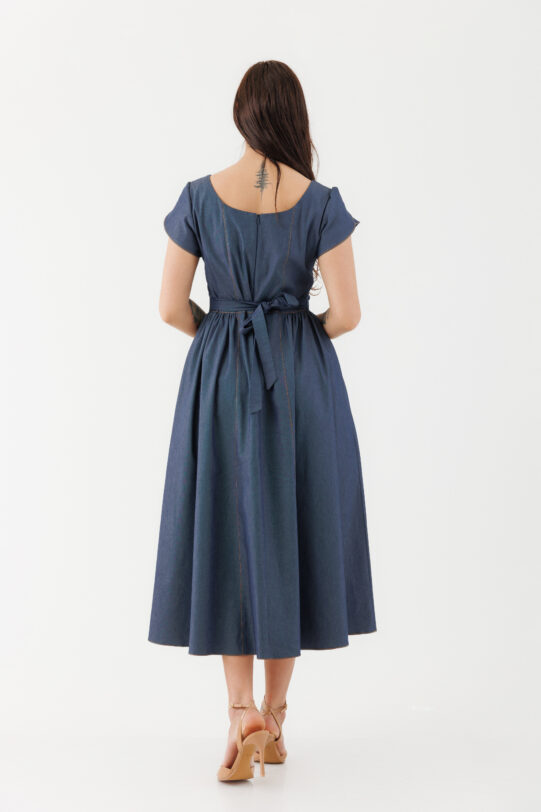 Rochie MATHILDE MELODY din blug. Materiale naturale, design unicat, cu broderie si aplicatii handmade