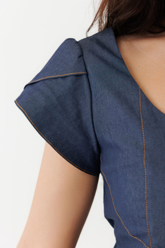 Rochie MATHILDE MELODY din blug. Materiale naturale, design unicat, cu broderie si aplicatii handmade