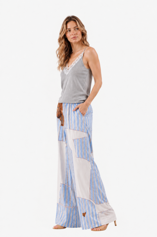 Top MATHILDE APRIL gri din jerse cu bordura din dantela. Natural fabrics, original design, handmade embroidery