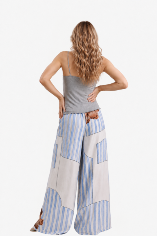 Top MATHILDE APRIL gri din jerse cu bordura din dantela. Natural fabrics, original design, handmade embroidery