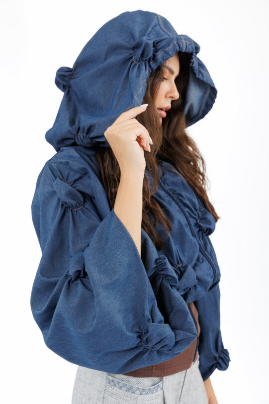 Jacheta MATHILDE ALICE26 din blug. Materiale naturale, design unicat, cu broderie si aplicatii handmade