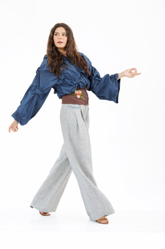 Jacheta MATHILDE ALICE26 din blug. Materiale naturale, design unicat, cu broderie si aplicatii handmade